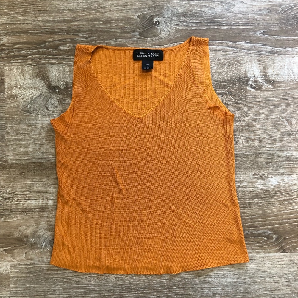 Orange Linda Allen Ellen Tracey knit tank top